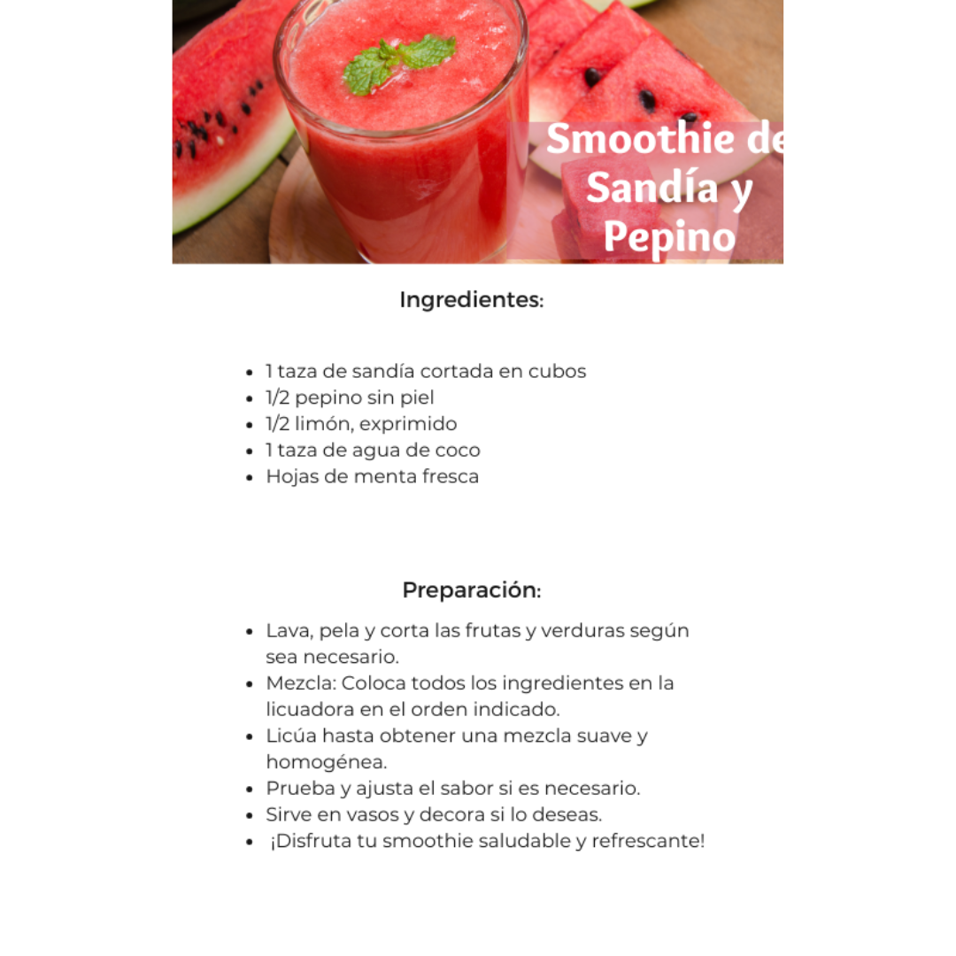 Ejemplo de receta de smoothie